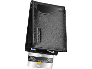 KAIFONG Slim Wallets for Men | Genuine Leather Mens Wallet with Money Clip