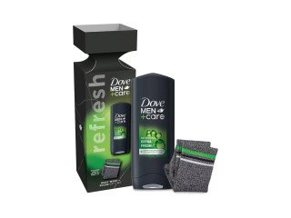 Dove Men+Care Extra Fresh Bodywash 250ml & Ankle Socks Gift Set