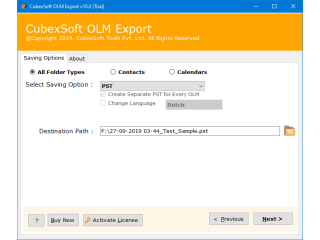 CubexSoft OLM to PST Converter