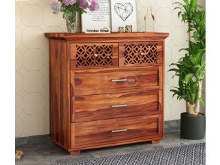 Elevate Your Interiors with Wooden Streets Chest of Drawers