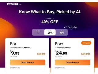 Save Up to 50% on InvestingPro Subscriptions with Coupon Code PROTRADER!
